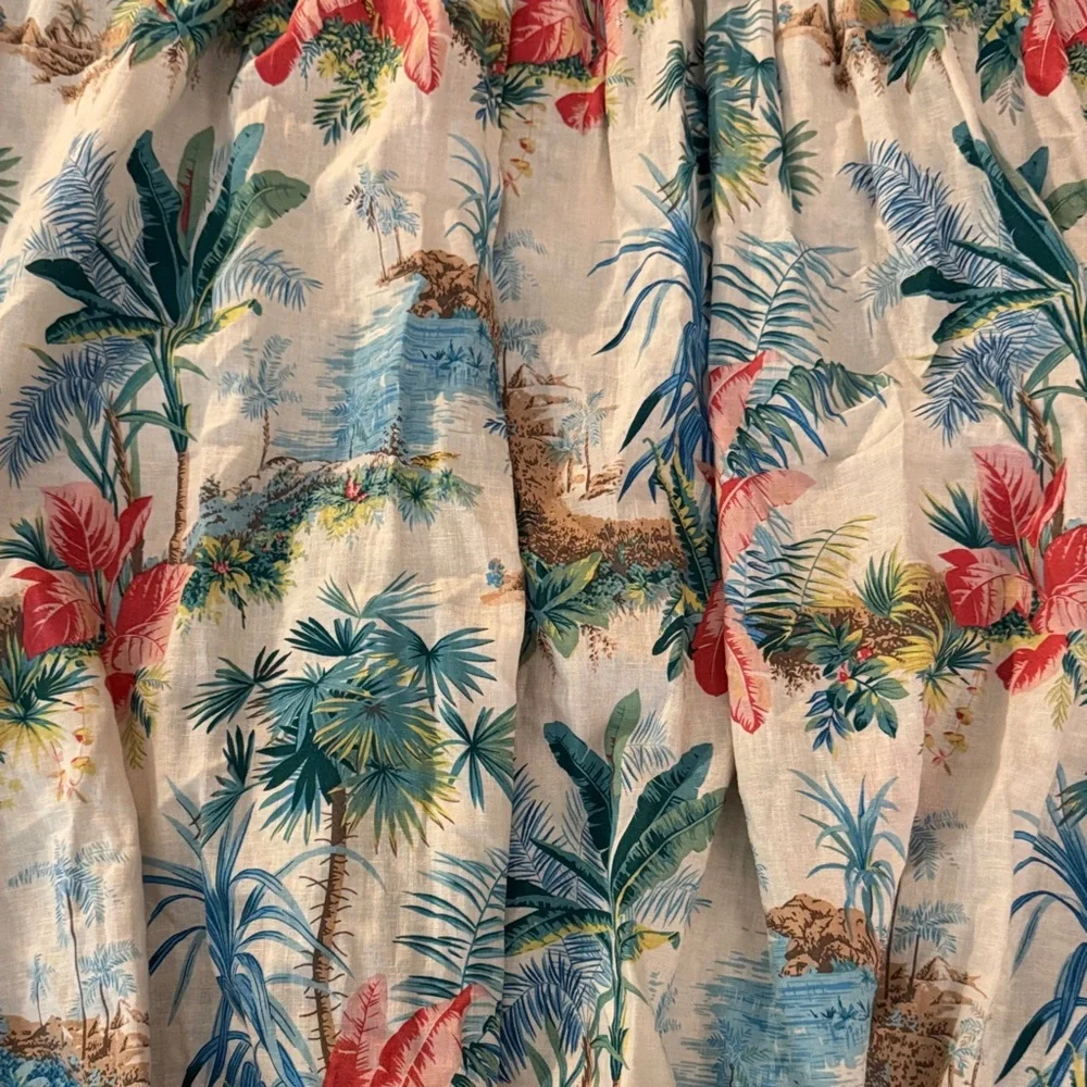 C&C California Tropical Print Women's linen rayon blend Skirt set NWT LARGE - Picture 3 of 11